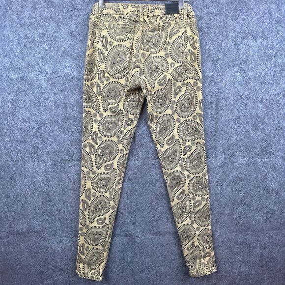 Bleulab Jeans Womens Small Reversible Beige Paisley Jegging Skinny Y2K 90s - Picture 4 of 12